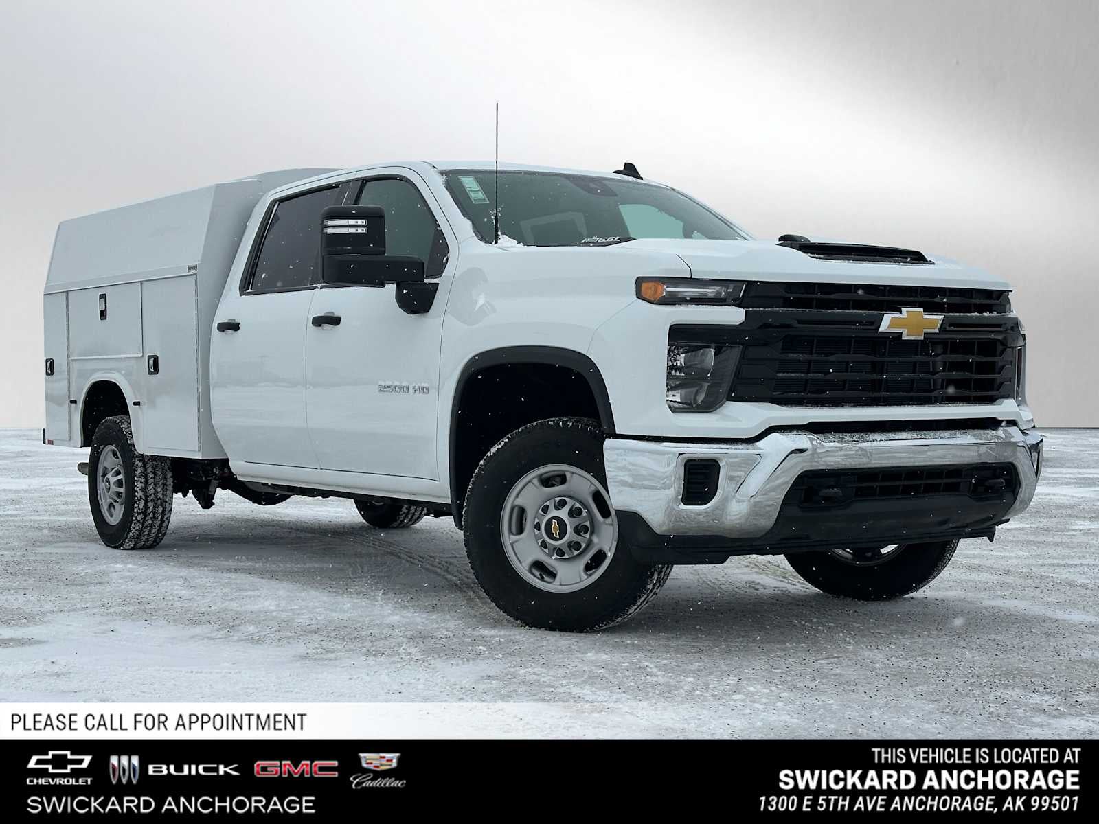 2024 Chevrolet Silverado 2500 HD WT in Summit White — front three-quarter view